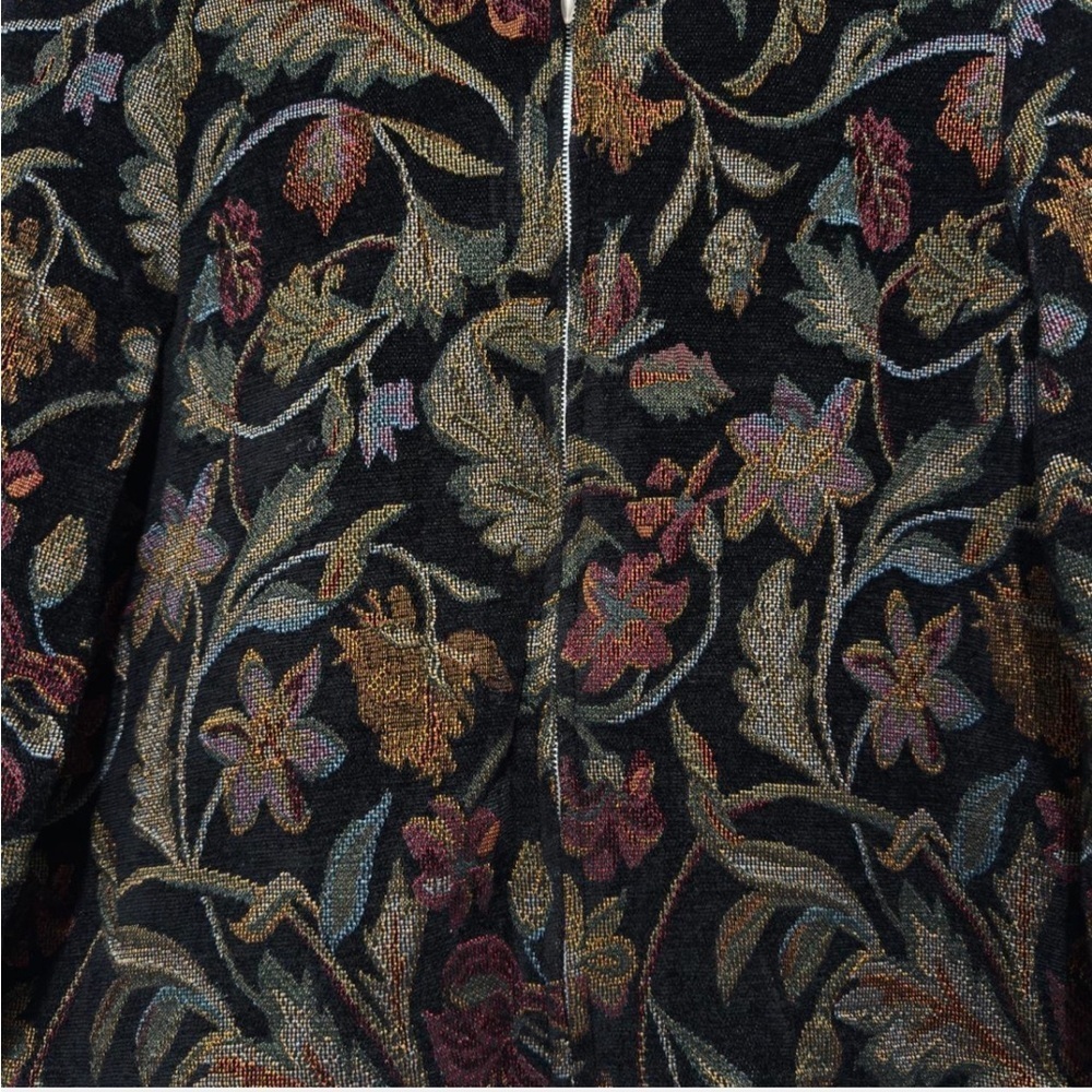 Moody Floral Tapestry Jacket Zip-Up Black Green Whimsigoth Grandmacore Fairycore - Picture 4 of 8